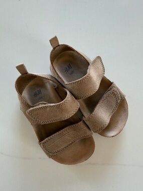 H&M Kids Tan Suede Double-Strap Velcro Sandals
